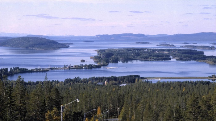 Utsikt över sjön Storuman, fotograferat från Utsikten