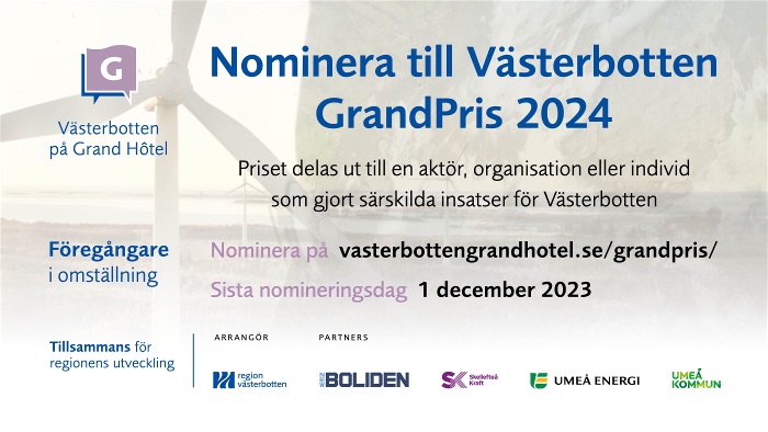 Nominera till Västerbotten GrandPris 2024