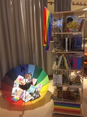 Skellefteå pride på sjukhusbiblioteket i Skellefteå.